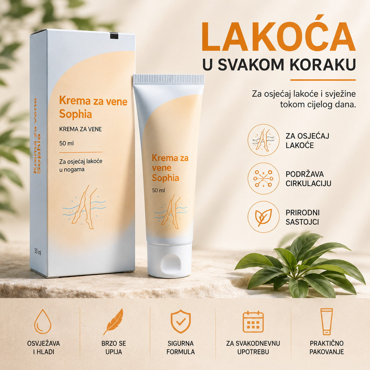 Lakoća u svakom koraku — osvježava i hladi, brzo se upija, sigurna formula, za svakodnevnu upotrebu